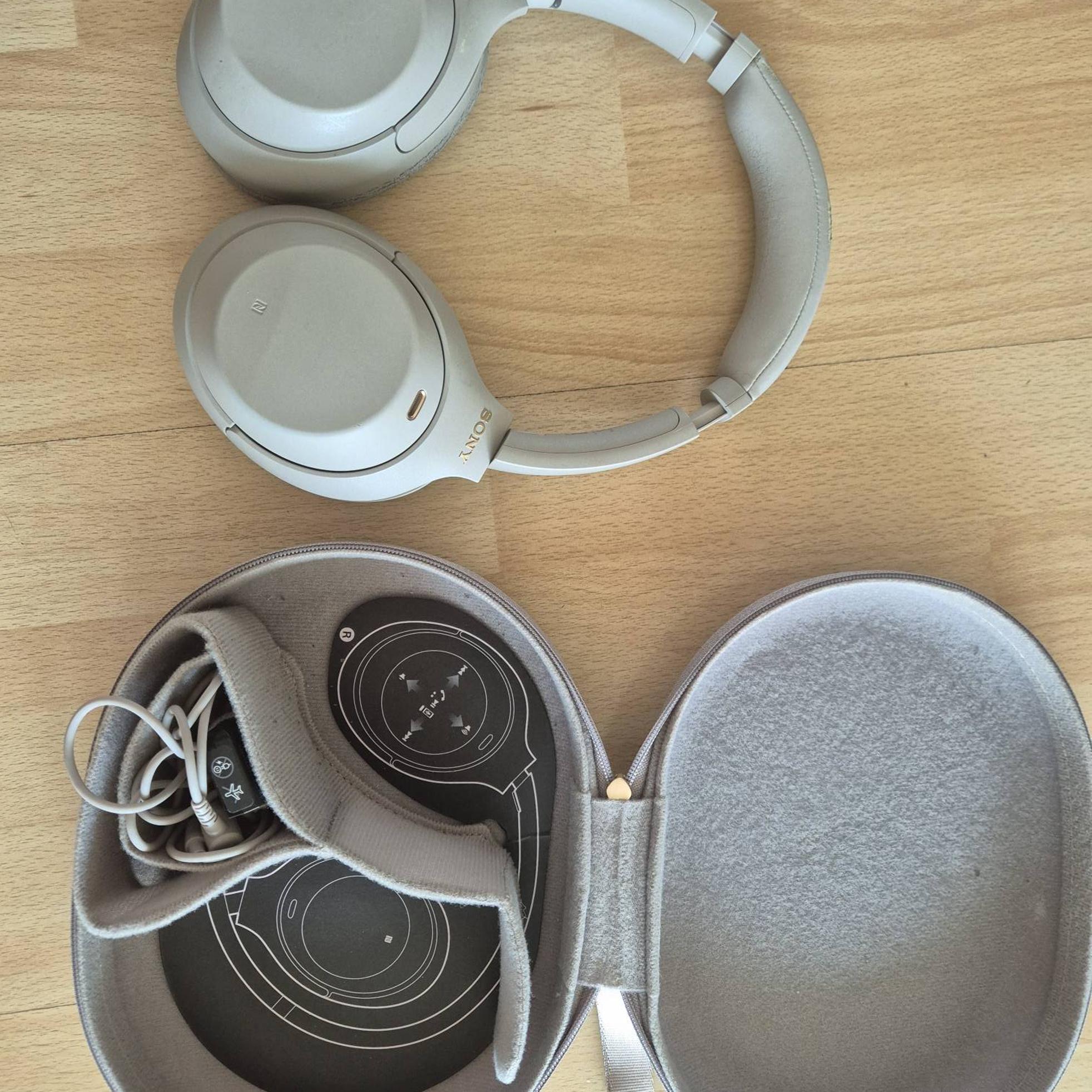 Sony 소니 WH-1000XM4 헤드폰 실버 사진 2