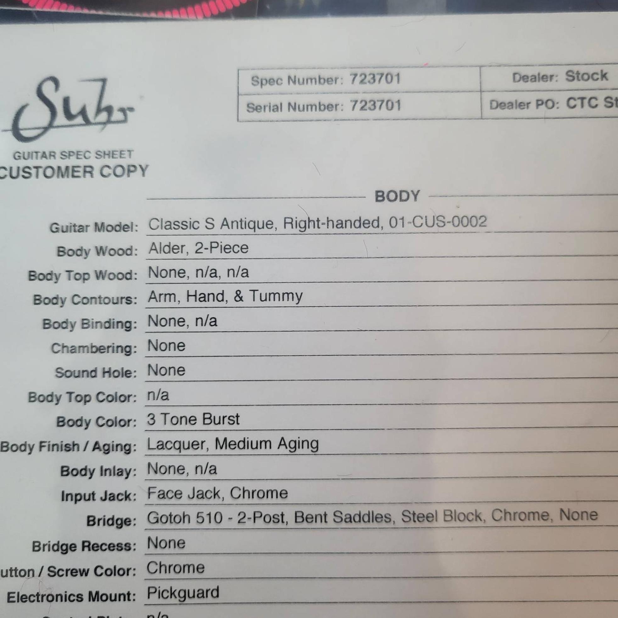 Suhr Classic S Antique 사진 6